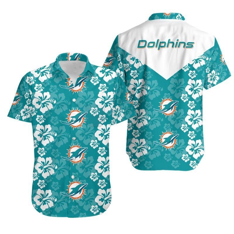 Miami Dolphins Flowers Hawaiian Shirt For Fans-1