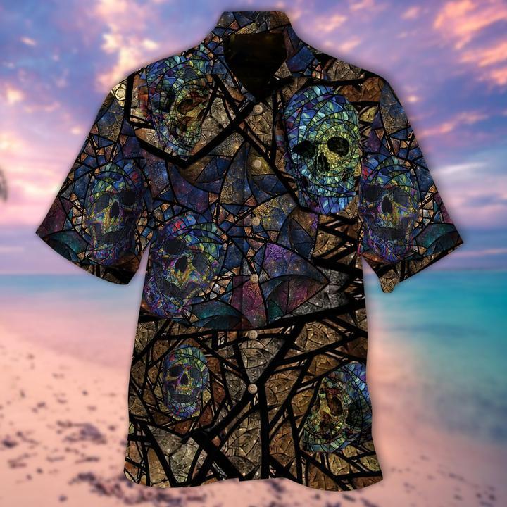 Mosaic Skull Hawaiian Shirt For Men Women Adult