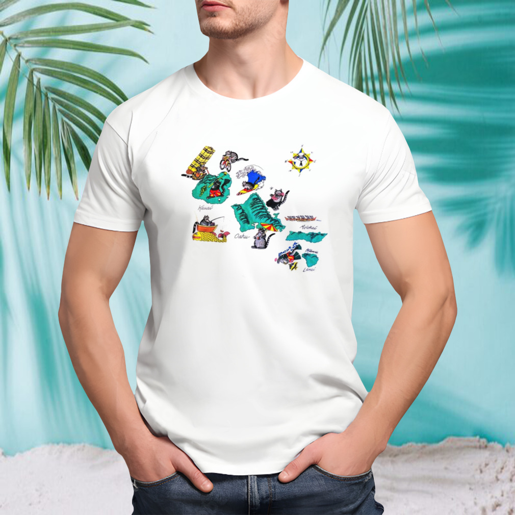 Hawaii Kliban cats shirt