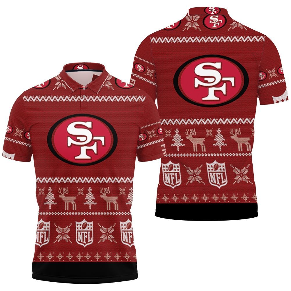 Art San Francisco 49ers Ugly Christmas 3D All Over Print Polo Shirt