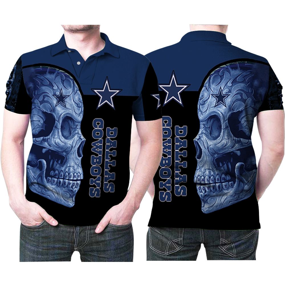 Art Sugar Skull Dallas Cowboys Nfl Flower Pattern 3D All Over Print Polo Shirt