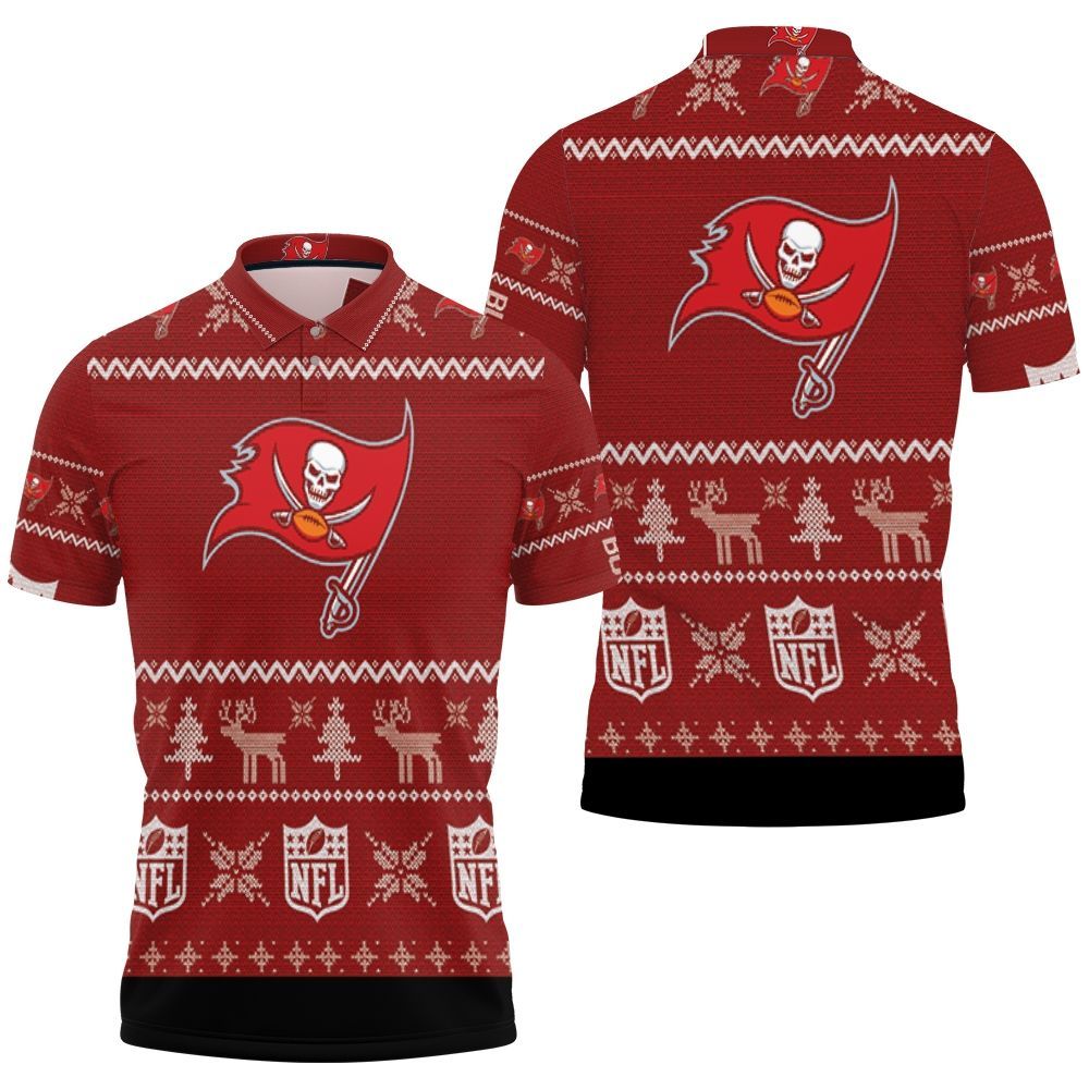 Art Tampa Bay Buccaneers Nfl Ugly Christmas 3D All Over Print Polo Shirt