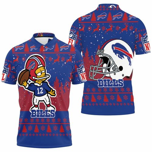 Buffalo Bills Number 12 The Simpsons Cartoon Art Style 3D All Over Print Polo Shirt