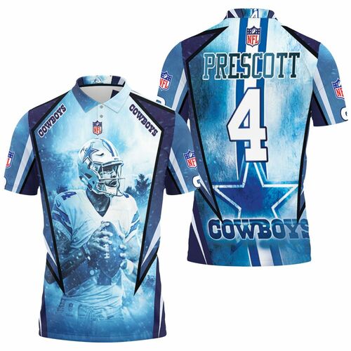 Dallas Cowboys Dak Prescott 4 3D All Over Print Polo Shirt