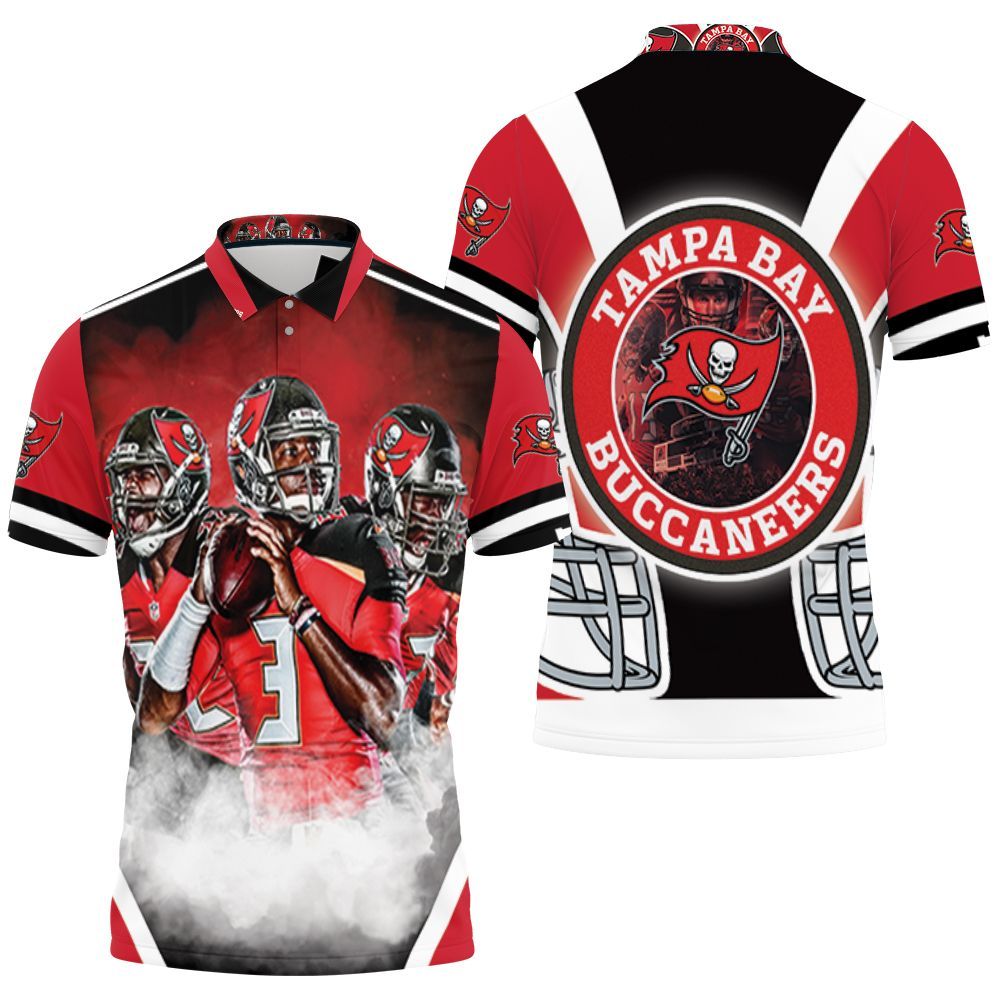 Design Tampa Bay Buccaneers Logo Helmet Nfc South Division Champions Super Bowl 3D All Over Print Polo Shirt