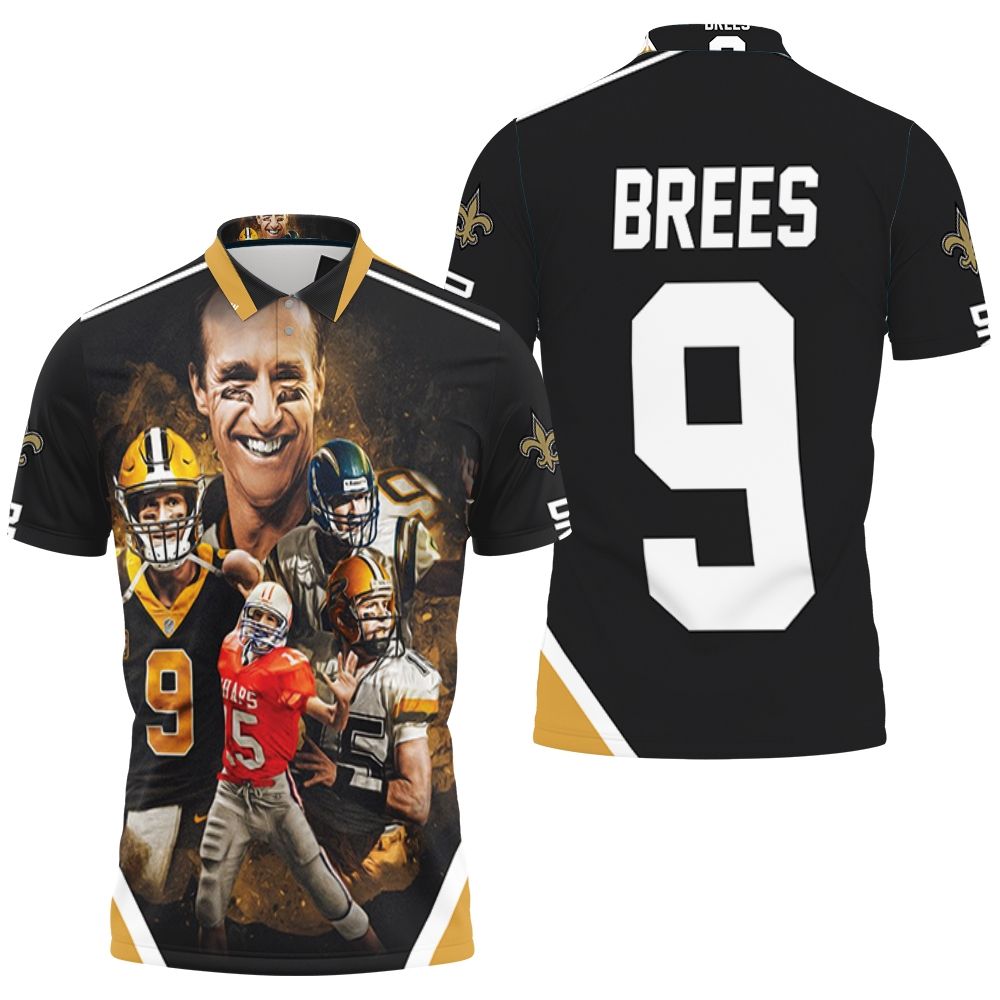 Drew Brees Ins New Orleans Saints 3D All Over Print Polo Shirt