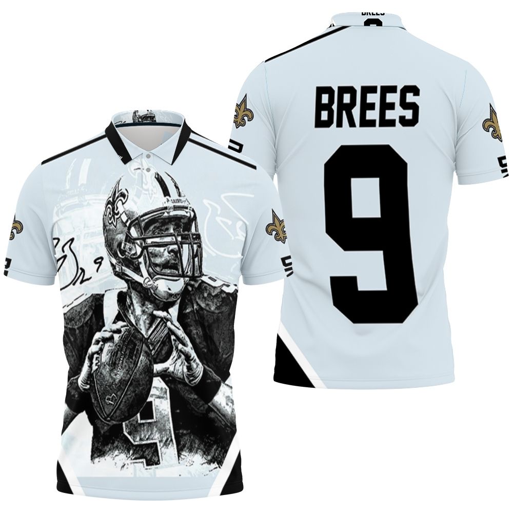 Drew Brees New Orleans Saint Signature 3D All Over Print Polo Shirt