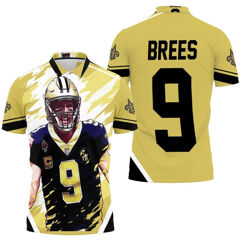 Drew Brees New Orleans Saints Artwork 3D All Over Print Polo Shirt