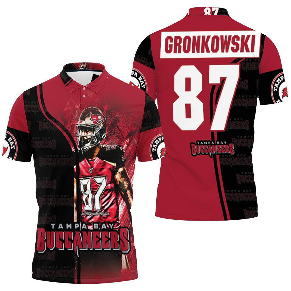 Tampa Bay Buccaneers Gronkowski Legend 87 3D All Over Print Polo Shirt