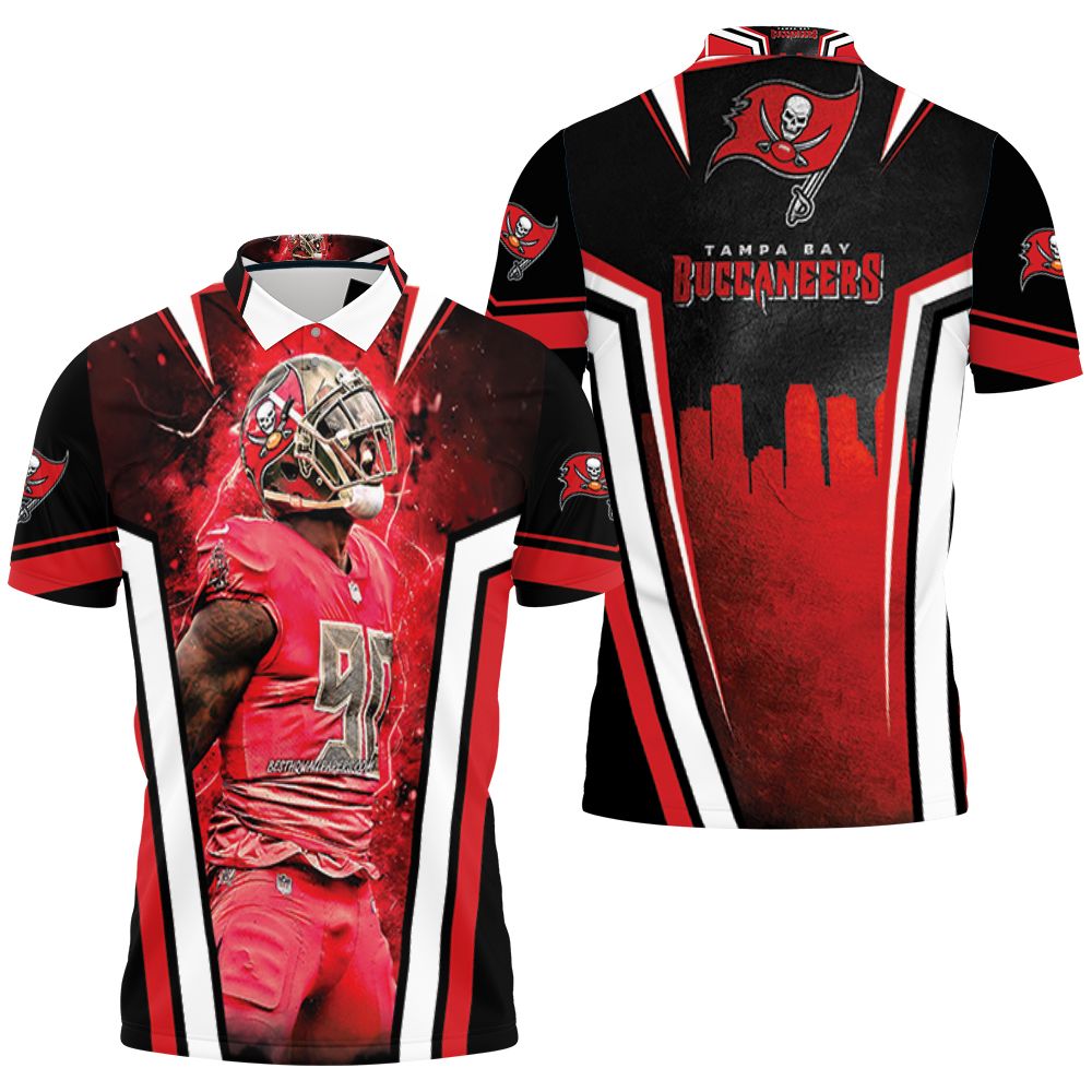 Tampa Bay Buccaneers Super Bowl Champions Jason Pierre Paul 3D All Over Print Polo Shirt