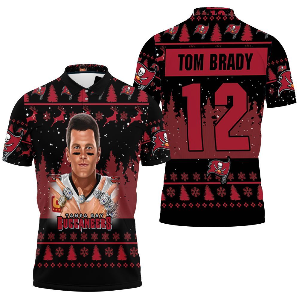 Tampa Bay Buccaneers Tom Brady Legend 12 Snow 3D All Over Print Polo Shirt