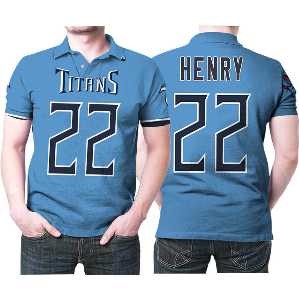 Tennessee Titans Derrick Henry 22 Youth Game Jersey Light Blue Jersey Style  3D All Over Print Polo Shirt - Trend Tee Shirts Store