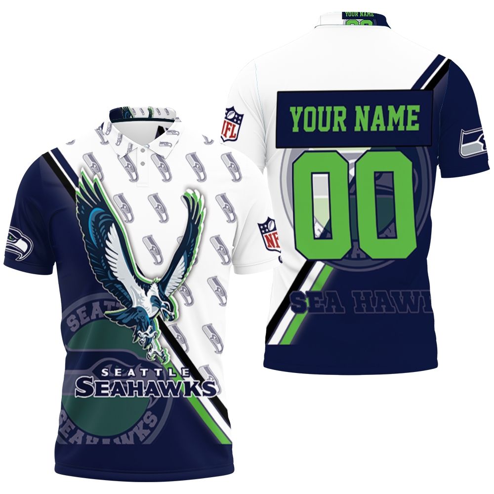 Art Seattle Seahawks Logo Nfl For Fans Personalized 3D All Over Print Polo Shirt