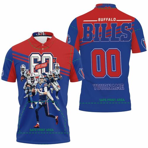 Buffalo Bills 60th Anniversary Afc East Division Champs Personalized 3D All Over Print Polo Shirt