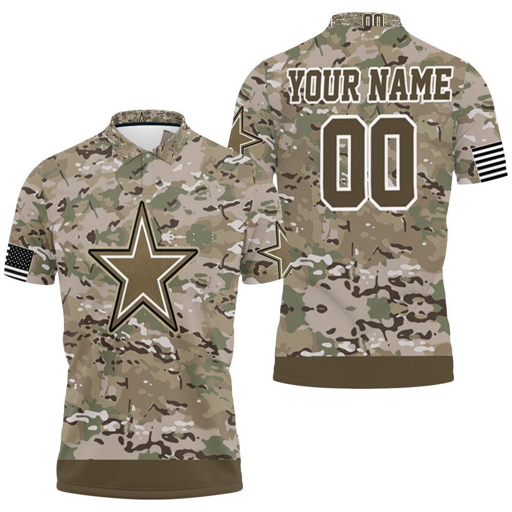 Dallas Cowboys Camouflage Pattern Personalized 3D All Over Print Polo Shirt