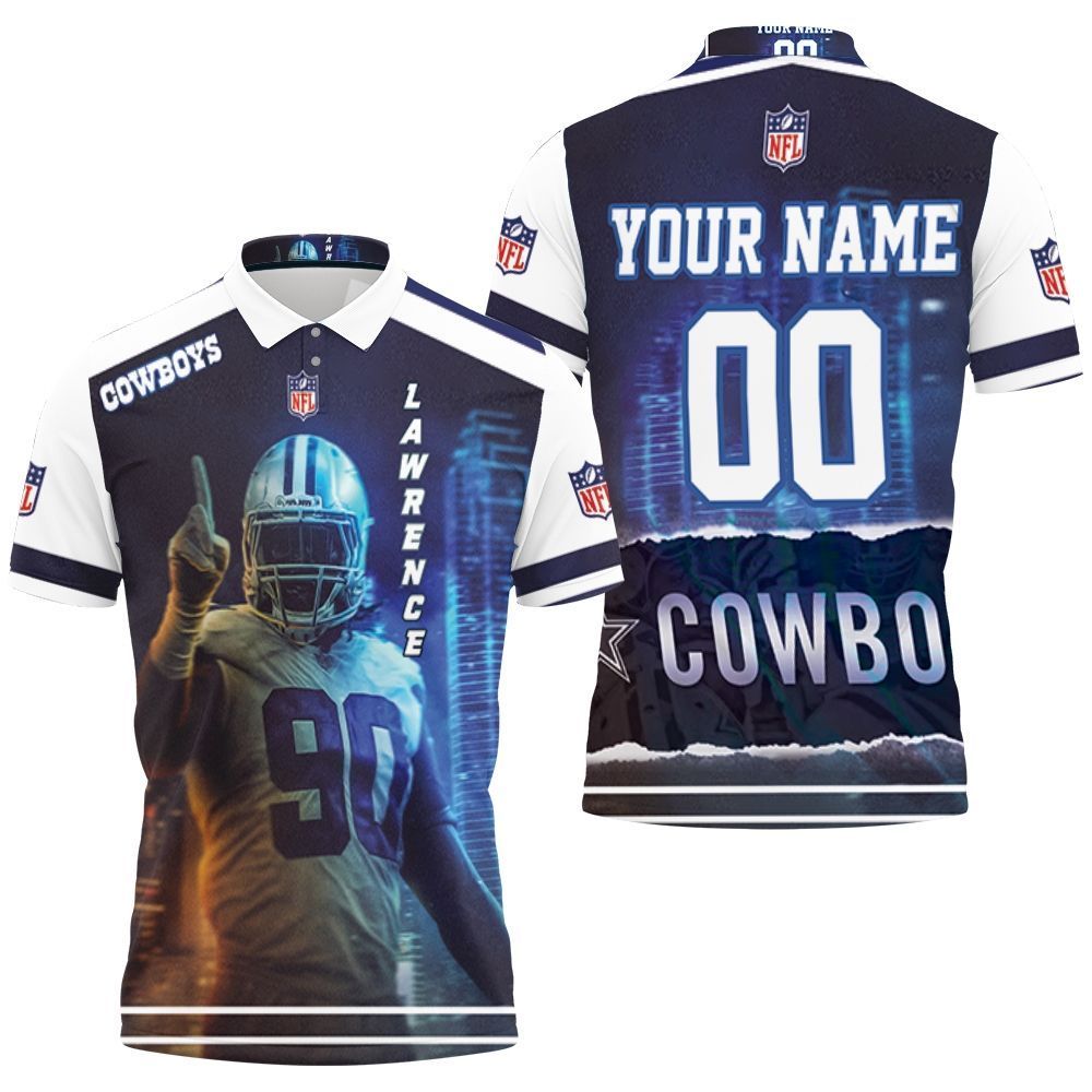 Dallas Cowboys Demarcus Lawrence 90 Personalized 3D All Over Print Polo Shirt