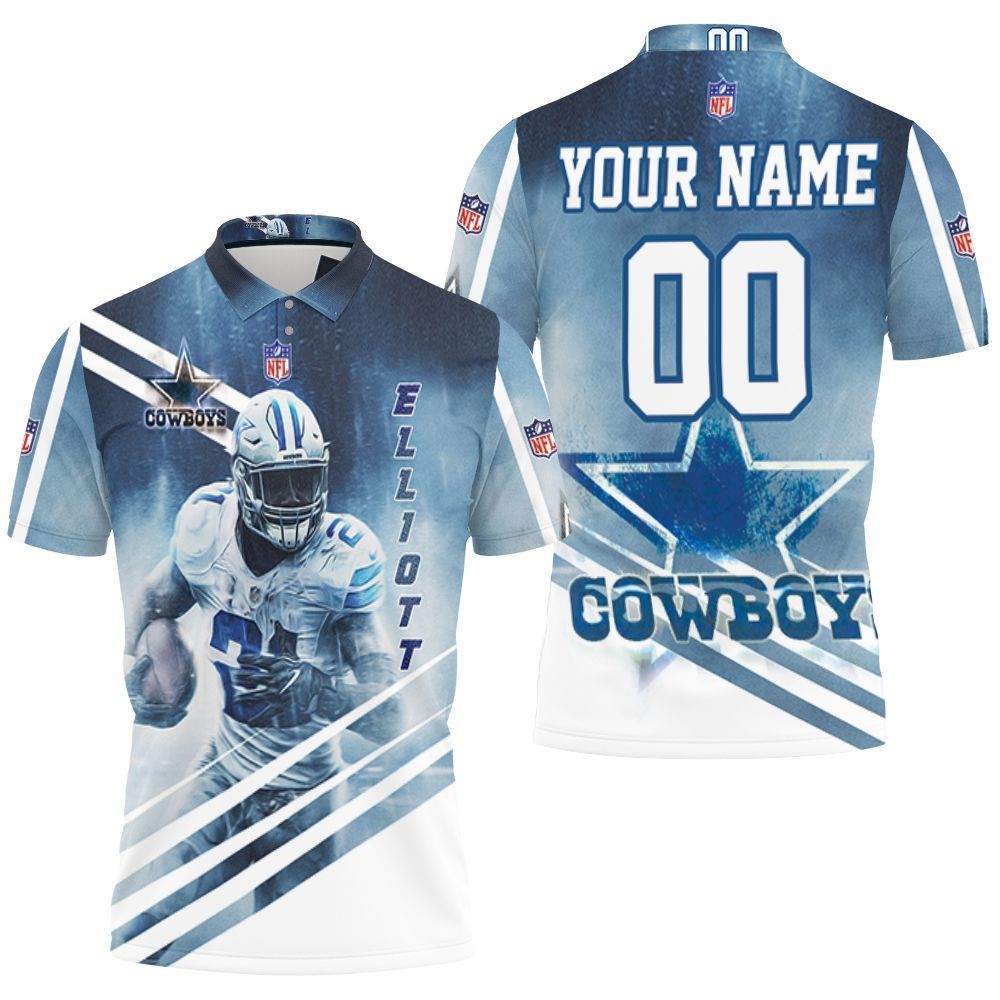 Dallas Cowboys Ezekiel Elliott 21 Personalized 3D All Over Print Polo Shirt