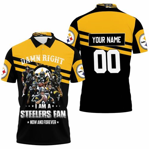 Damn Right I Am A Pittsburgh Steelers Fan Now And Forever Personalized 3D All Over Print Polo Shirt