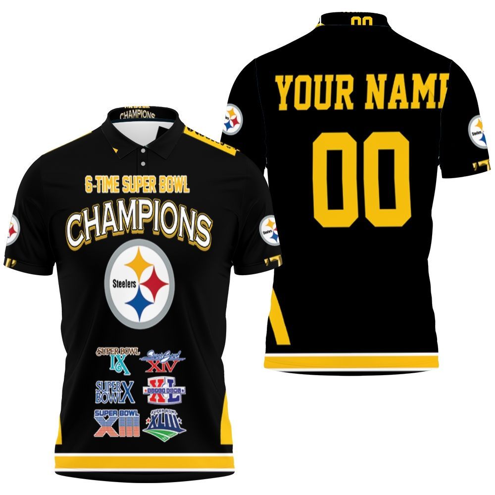 Pittsburgh Steelers 6-time Super Bowl Champions For Fans Personalized 3D All Over Print Polo Shirt