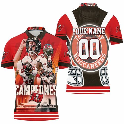 Tampa Bay Buccaneers Super Bowl Champions Campeones Personalized 3D All Over Print Polo Shirt