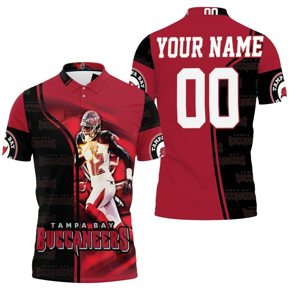 Tampa Bay Buccaneers Tom Brady Running 12 Legend Personalized 3D All Over Print Polo Shirt