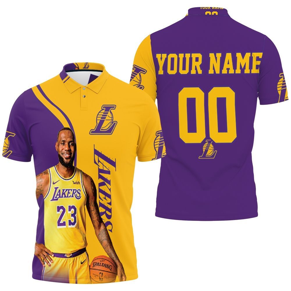 Lebron James 23 Los Angeles Lakers Nba Western Conference Personalized 3D All Over Print Polo Shirt