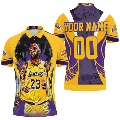 Lebron James 23 Los Angeles Lakers Western Conference Fire Ball Personalized 3D All Over Print Polo Shirt