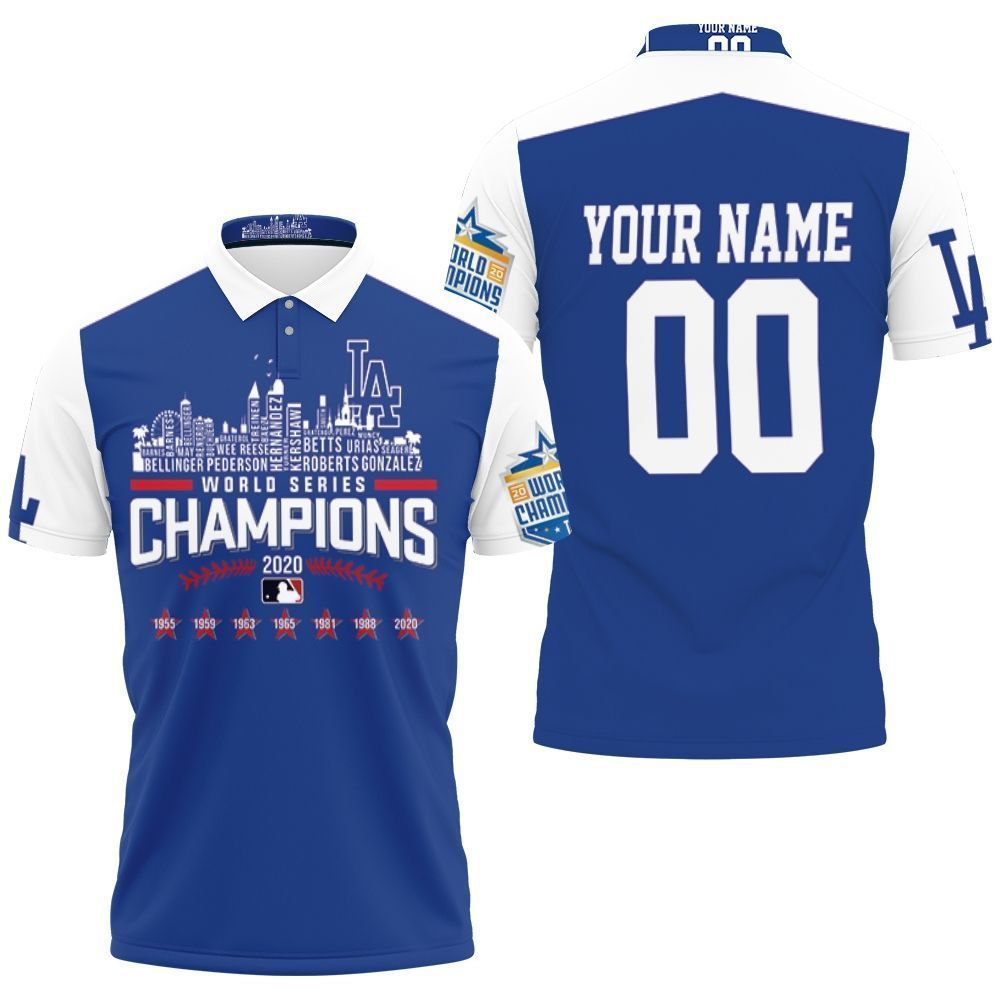 Los Angeles Dodgers Team Name World Series Champions Personalized 3D All Over Print Polo Shirt