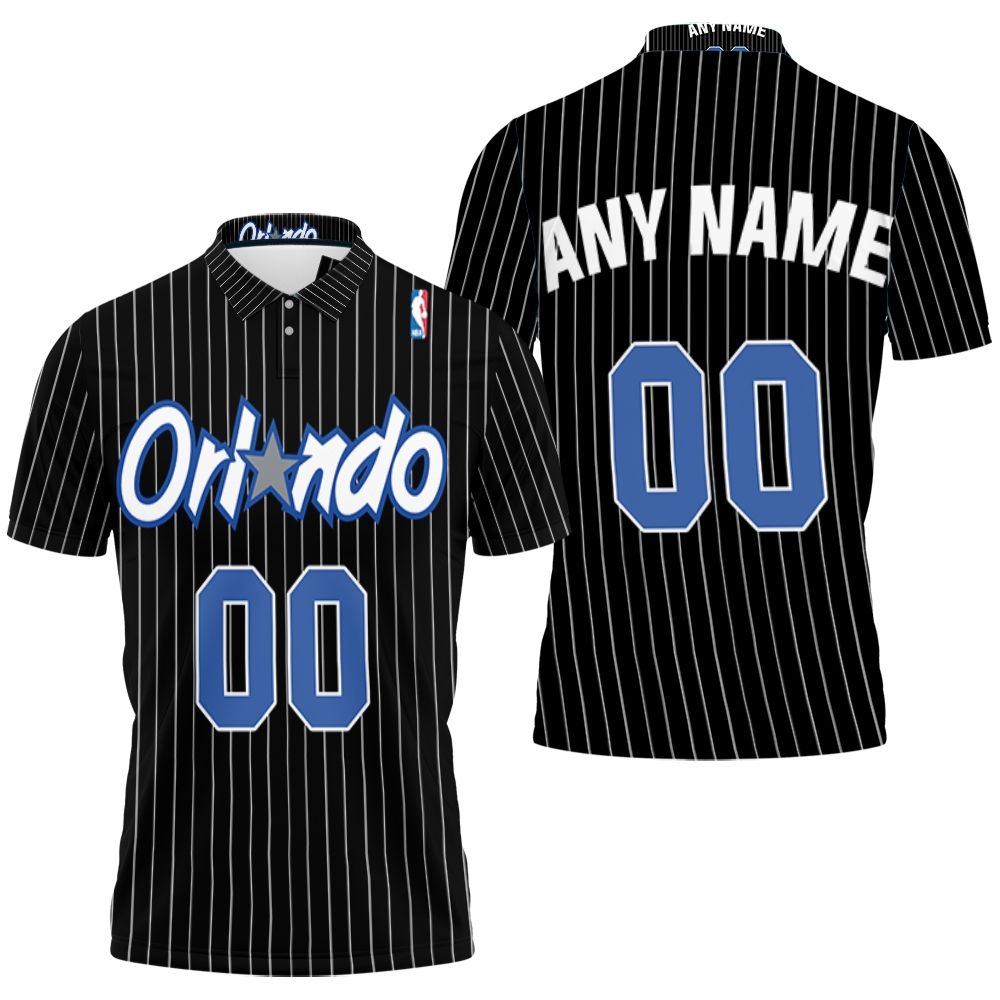 Orlando Magic Nba Basketball Team Logo Hardwood Classics Swingman Black 3d Designed Allover Custom Polo Shirt