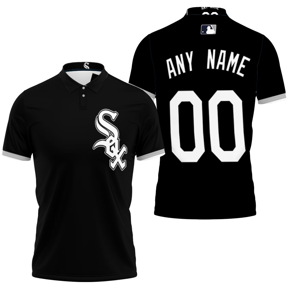 Personalized Chicago White Sox 00 Any Name Team Black Jersey Inspired Style 3D All Over Print Polo Shirt