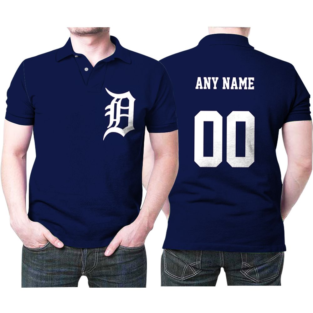 Personalized Detroit Tigers Anyname 00 Team Black Jersey Inspired Style 3D All Over Print Polo Shirt