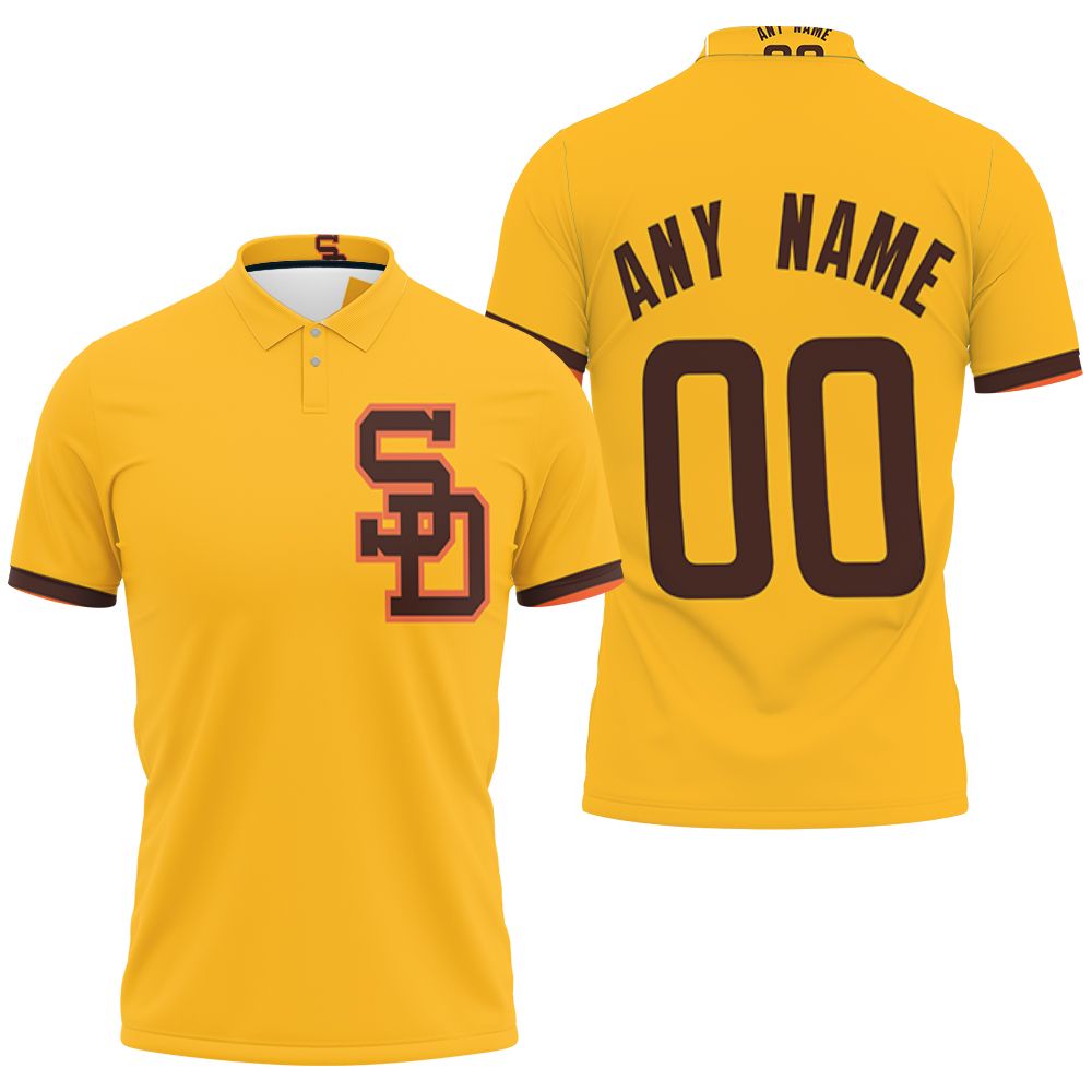 Personalized San Diego Padres 1982 Cooperstown Collection Golden Jersey Inspired Style Gift For San Diego Padres Fans Polo Shirt