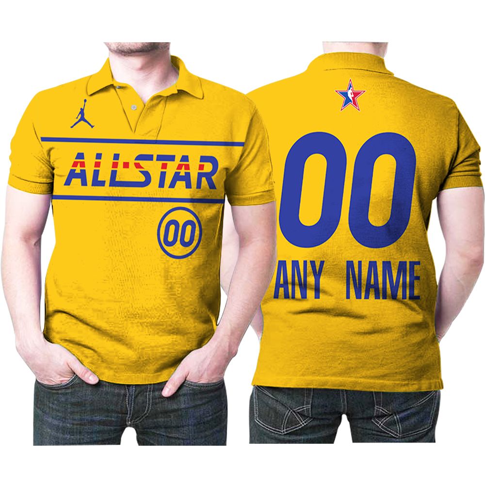 Warriors Nba All Star Western Conference Gold Jersey Style 3D All Over Print Polo Shirt