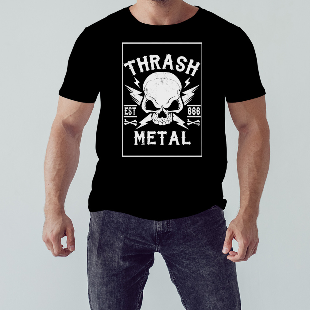 skull Thrash est 666 metal shirt