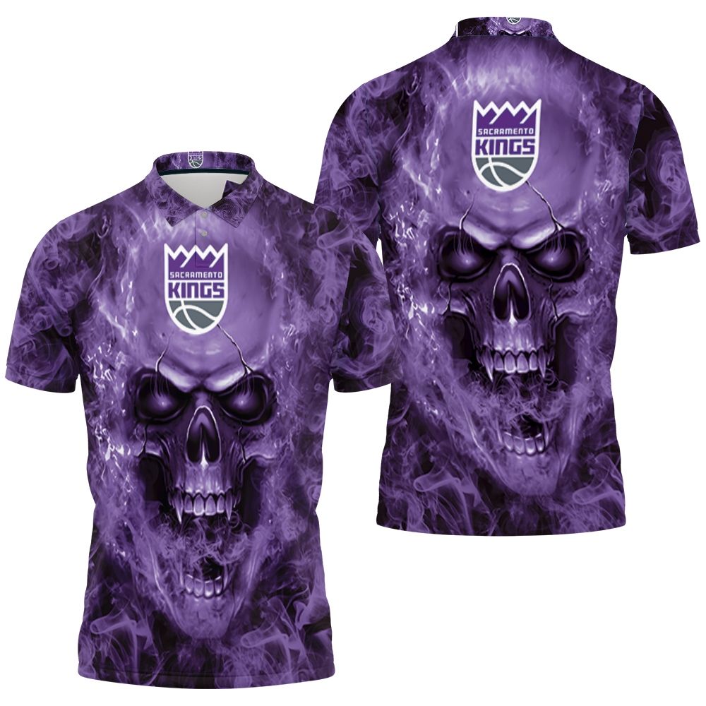 Art Sacramento Kings Nba Fans Skull 3D All Over Print Polo Shirt