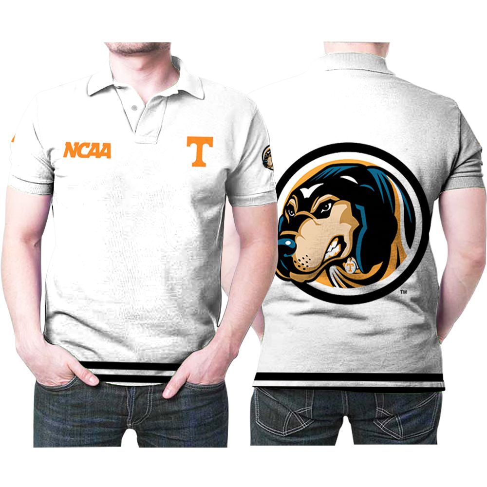 Art Tennessee Volunteers Ncaa Classic White With Mascot Logo 3D All Over Print Polo Shirt