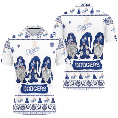 Christmas Gnomes Dodgers Ugly Christmas 3D All Over Print Polo Shirt