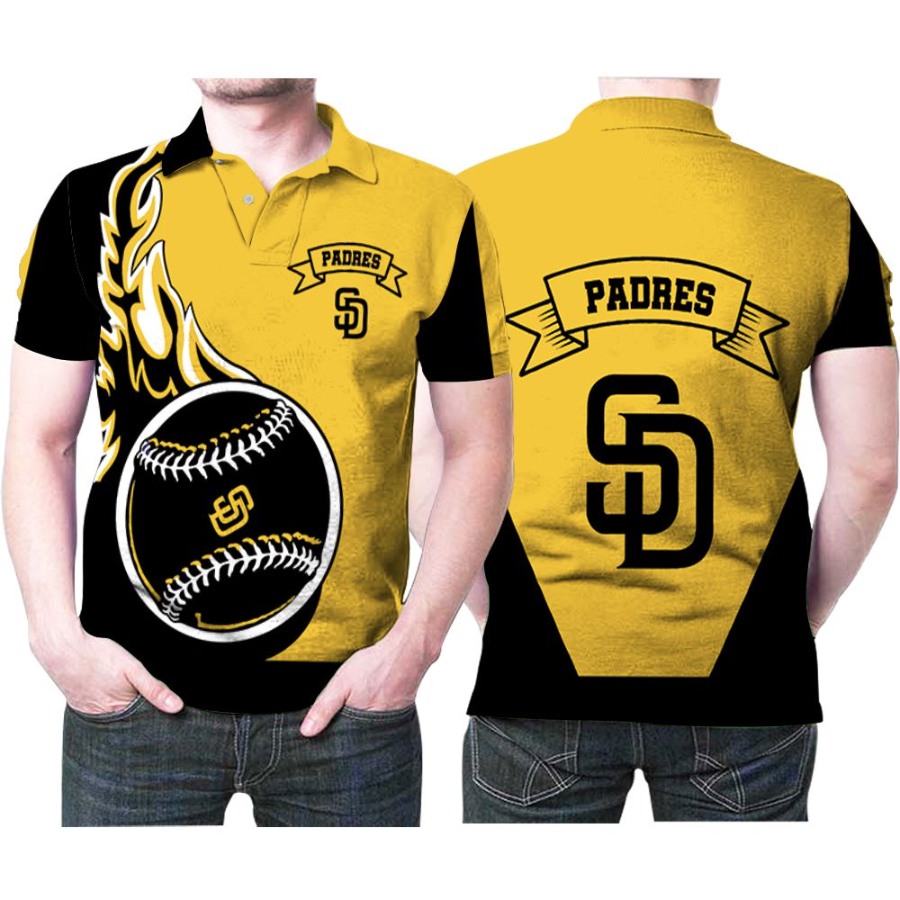 San Diego Padres Mlb Baseball Team Logo Lovers 3D All Over Print Polo Shirt