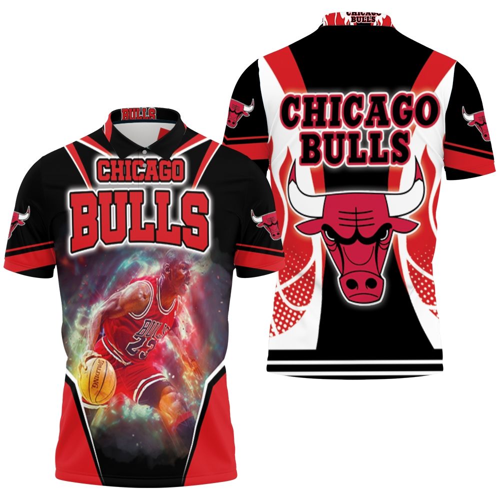 Sprakle Michael Jordan 23 Chicago Bulls 3D All Over Print Polo Shirt