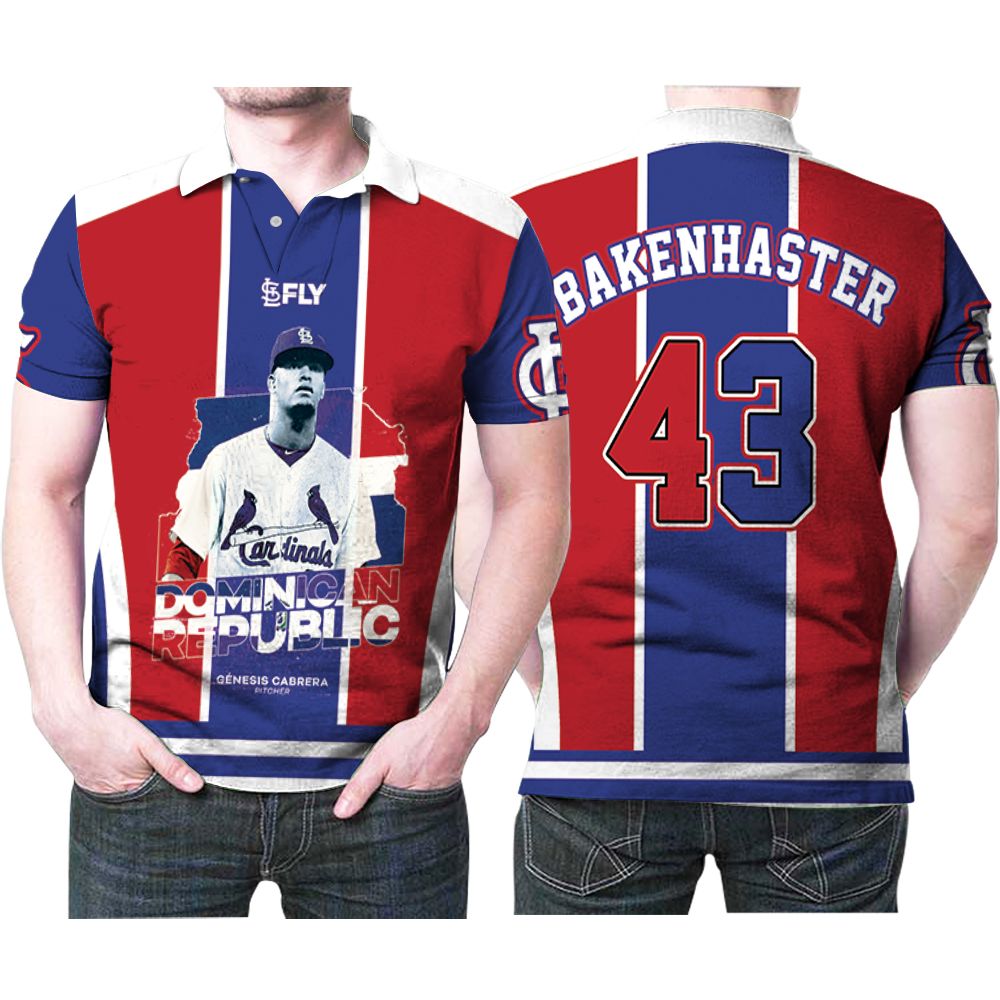 St Louis Cardinals Dave Bakenhaster 43 Domnican Republic Great Player Mlb Bakenhaster Lovers Polo Shirt