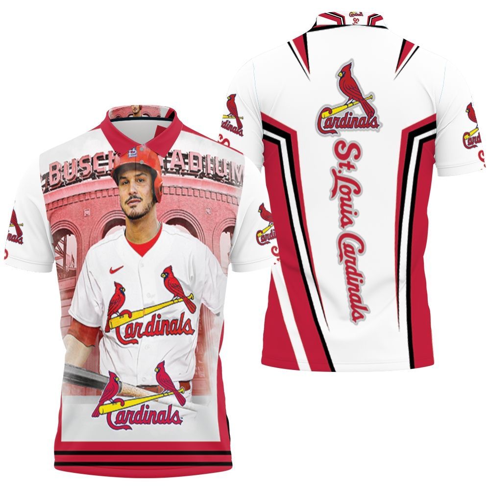 St Louis Cardinals Nolan Arenado Busch Stadium 3D All Over Print Polo Shirt