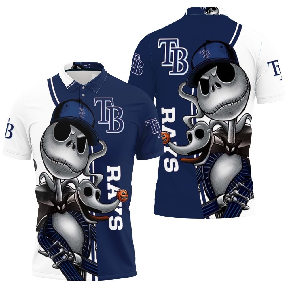 Tampa Bay Rays Jack Skellington And Zero 3D All Over Print Polo Shirt