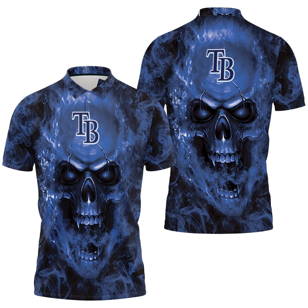 Tampa Bay Rays Mlb Fans Skull 3D All Over Print Polo Shirt