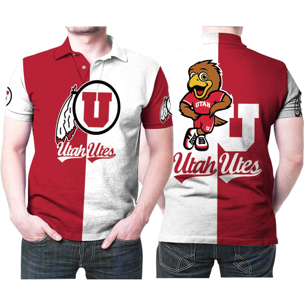 Utah Utes Logo Cute Mascot 3D All Over Print Polo Shirt