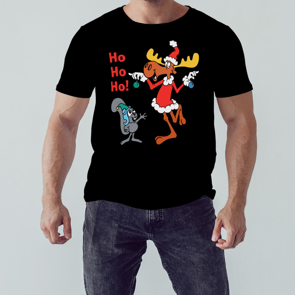Santa With Baubles Rocky And Bullwinkle shirt