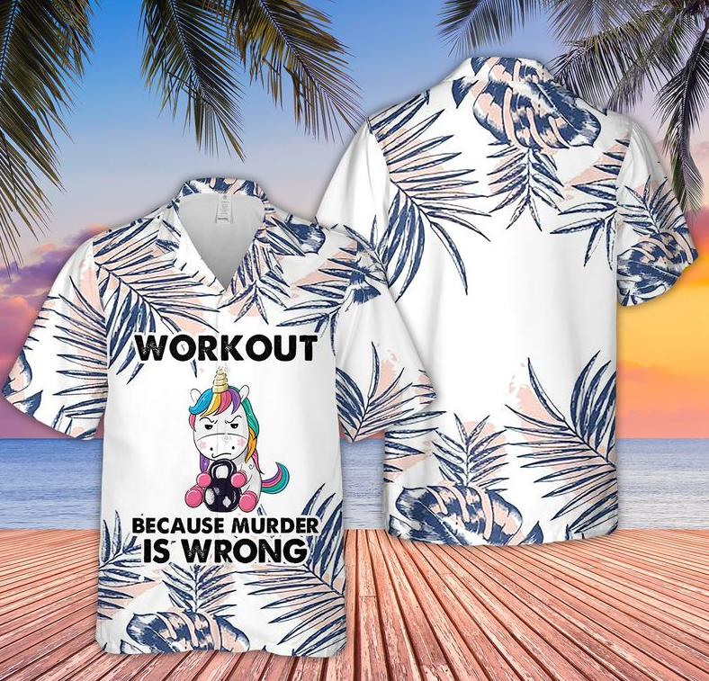 Unicorn Workout Hawaiian Shirt