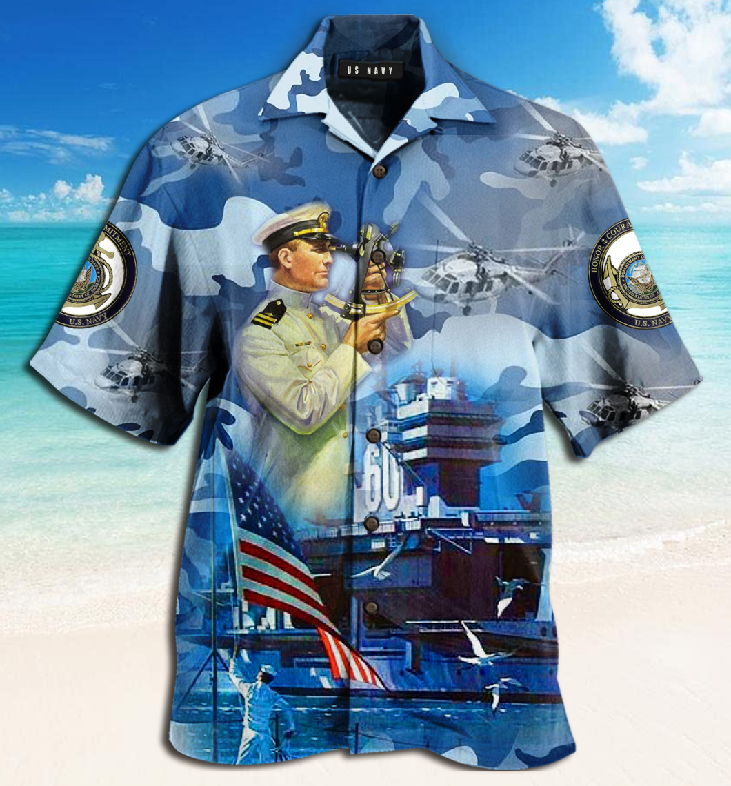 We Own The Sea Us Navy Hawaiian Shirt