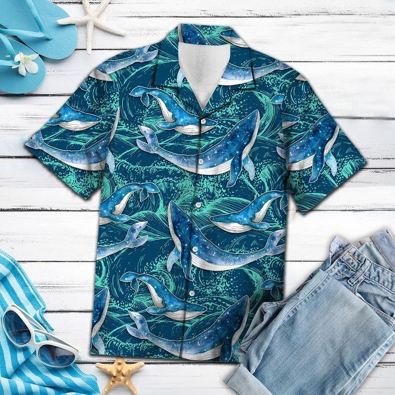 Whale Waves Hawaiian Shirt