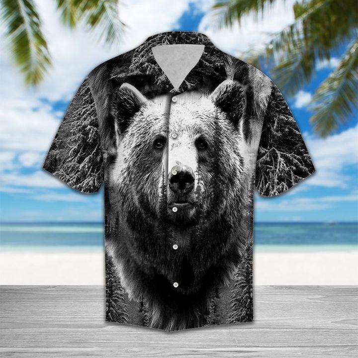 Wild Bear Grey Amazing  Hawaiian Shirt