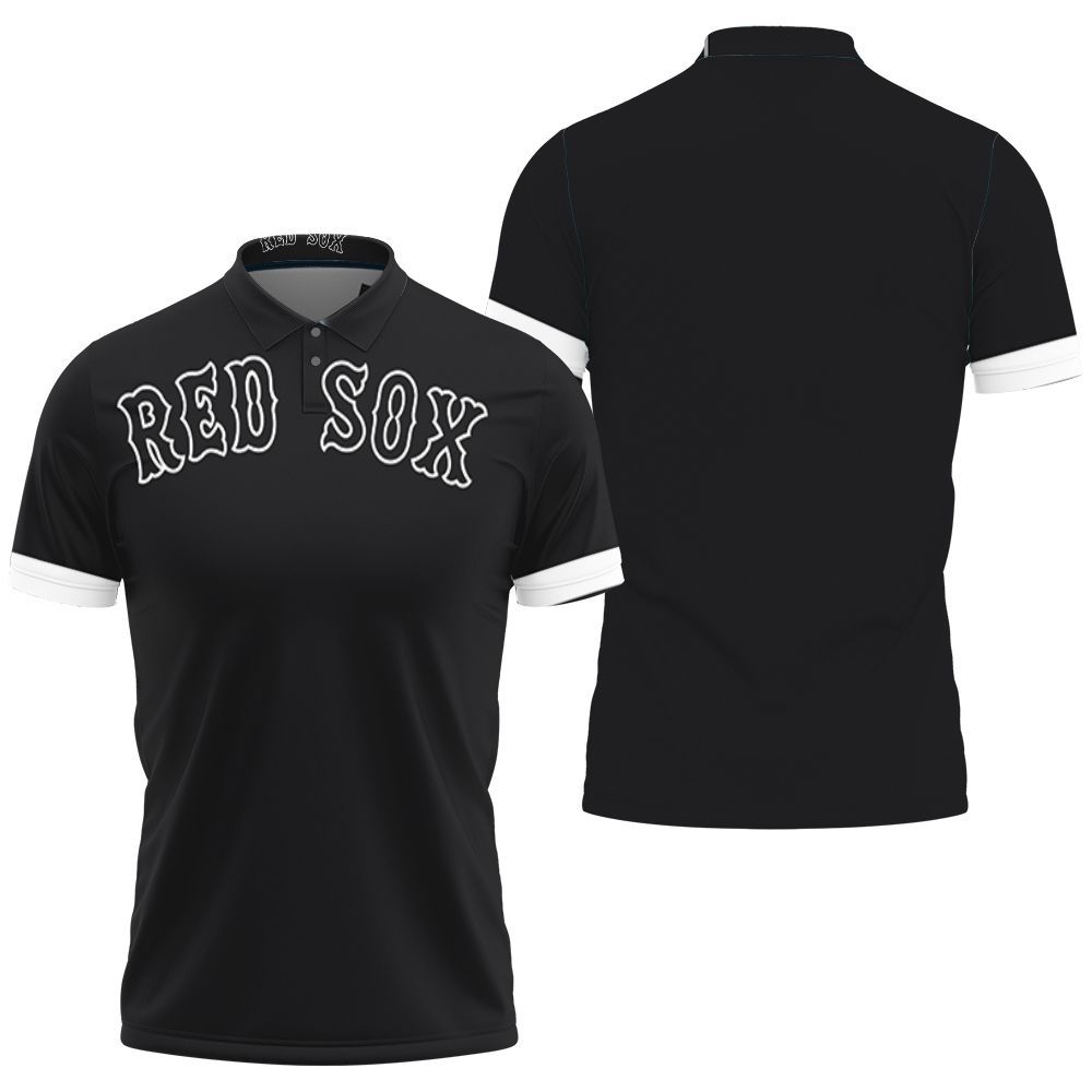 Boston Red Sox Black 2019 Jersey Inspired Style 3D All Over Print Polo Shirt